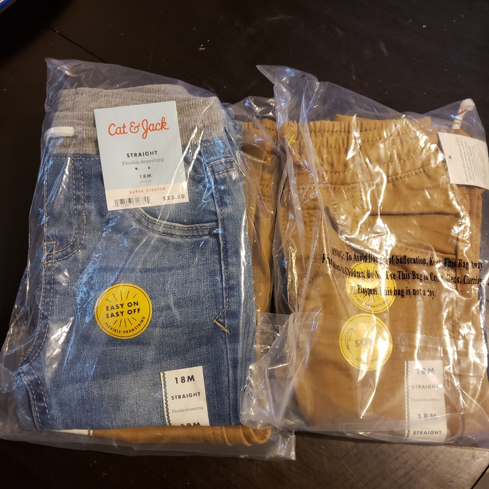 Cat & Jack Straight Pants 18 Month Set Of 4